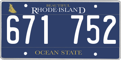RI license plate 671752