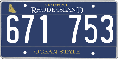 RI license plate 671753