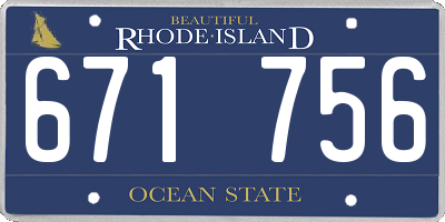RI license plate 671756