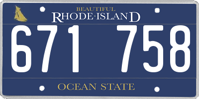 RI license plate 671758