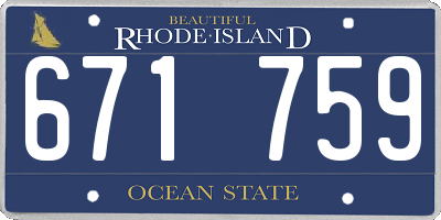 RI license plate 671759