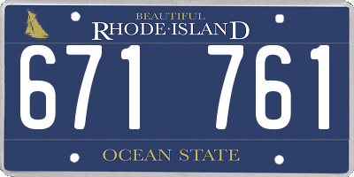 RI license plate 671761