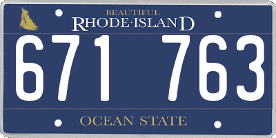 RI license plate 671763