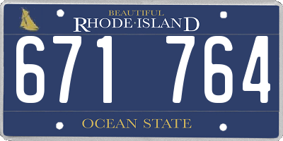 RI license plate 671764