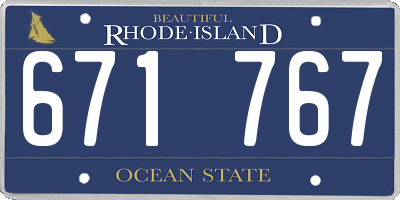 RI license plate 671767