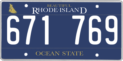 RI license plate 671769