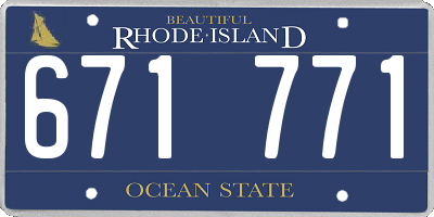 RI license plate 671771