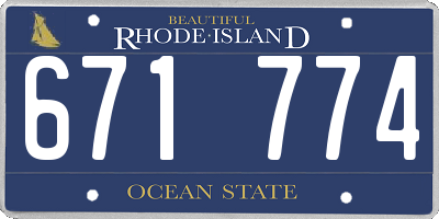 RI license plate 671774