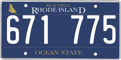 RI license plate 671775
