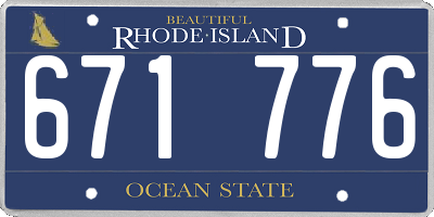 RI license plate 671776