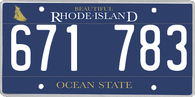 RI license plate 671783