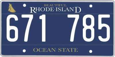 RI license plate 671785