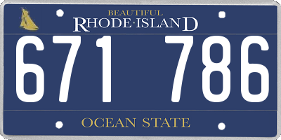 RI license plate 671786