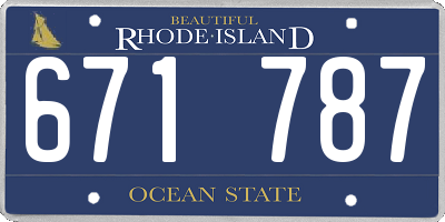 RI license plate 671787