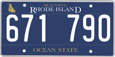 RI license plate 671790