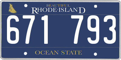 RI license plate 671793