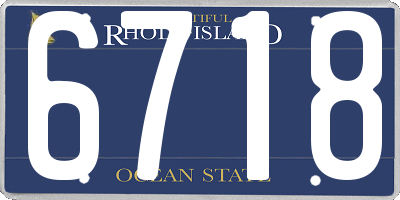 RI license plate 6718