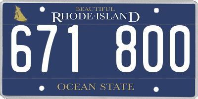 RI license plate 671800