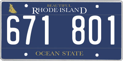 RI license plate 671801