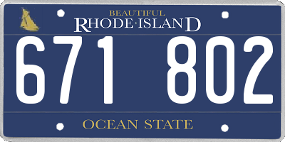 RI license plate 671802