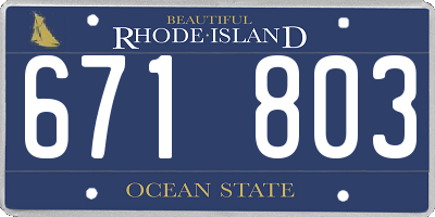 RI license plate 671803
