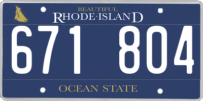 RI license plate 671804