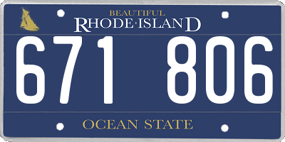 RI license plate 671806