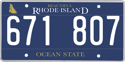 RI license plate 671807
