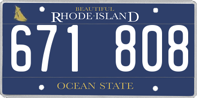 RI license plate 671808