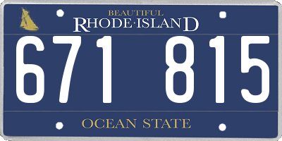 RI license plate 671815
