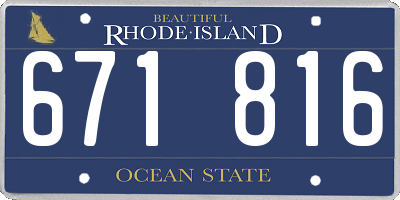 RI license plate 671816