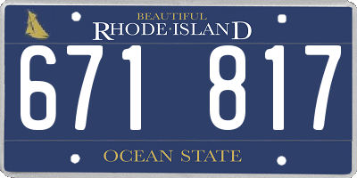 RI license plate 671817
