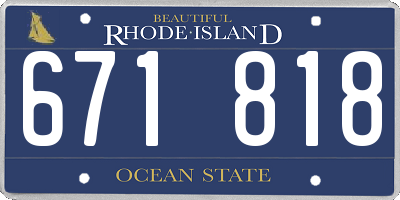 RI license plate 671818