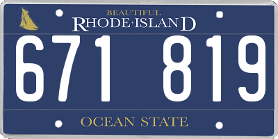 RI license plate 671819