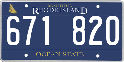 RI license plate 671820