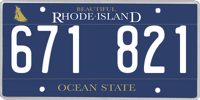 RI license plate 671821