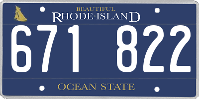 RI license plate 671822