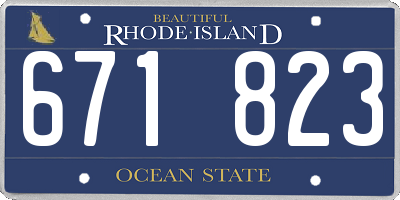 RI license plate 671823