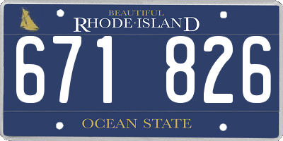 RI license plate 671826