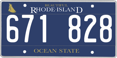 RI license plate 671828
