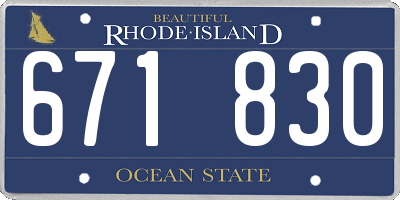 RI license plate 671830