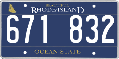 RI license plate 671832