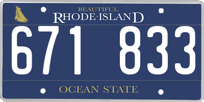 RI license plate 671833