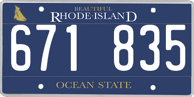 RI license plate 671835