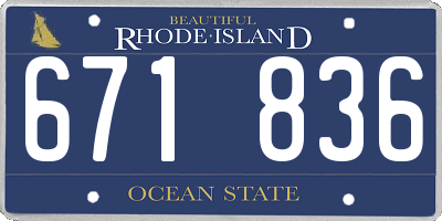 RI license plate 671836