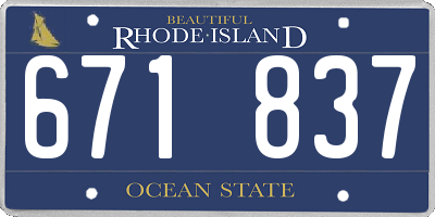 RI license plate 671837