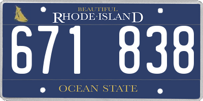 RI license plate 671838