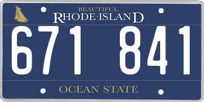 RI license plate 671841