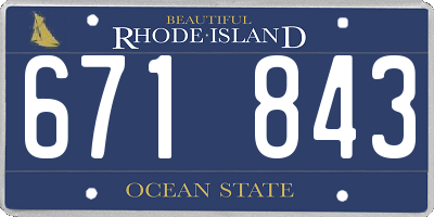 RI license plate 671843