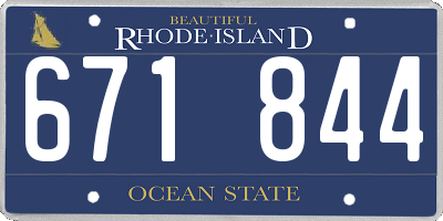 RI license plate 671844